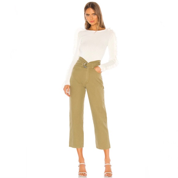 SEE BY CHLOE REVOLVE WHITE RUFFLE LONG SLEEVE KNIT SWEATER - Picture 9 of 9